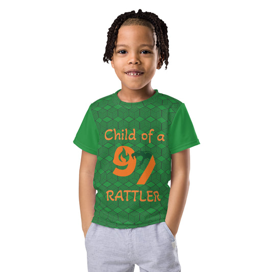 Child of a 97 Rattler Kids crew neck t-shirt
