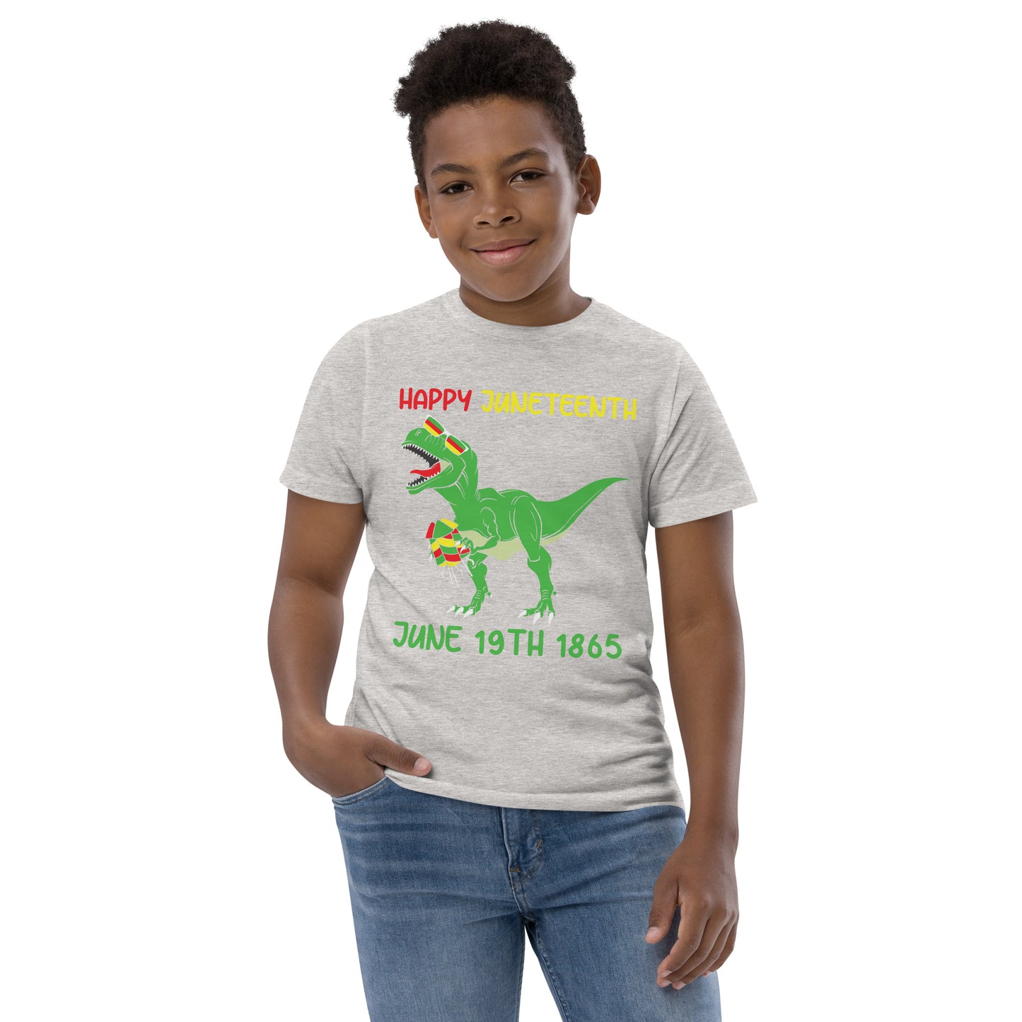 Juneteenth Dinosaur Youth jersey t-shirt